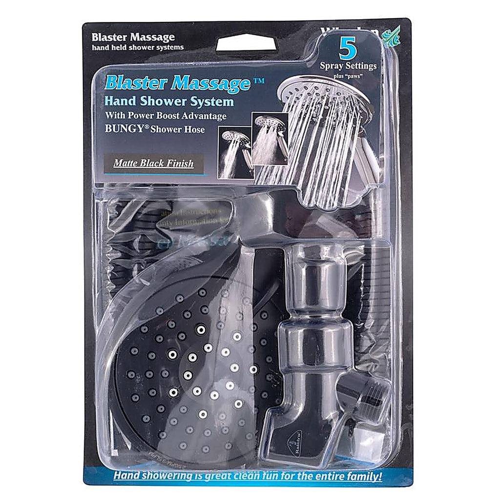 Whedon - BMH5C - Blaster Massage Matte Black Plastic 5 Settings Handheld Showerhead 2.5 GPM