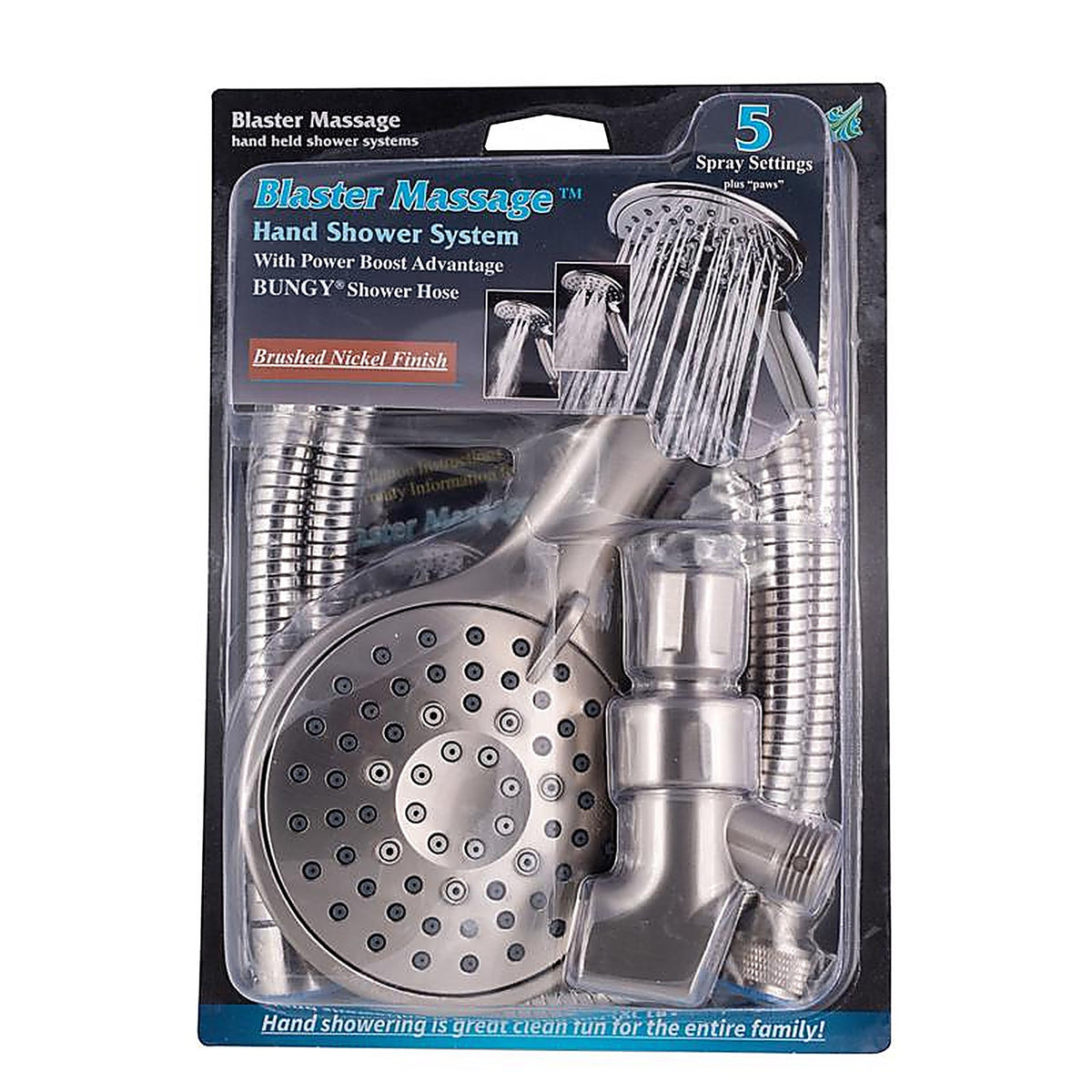 Whedon - BMH8C - Blaster Massage Brushed Nickel Plastic 5 Settings Handheld Showerhead 2 GPM