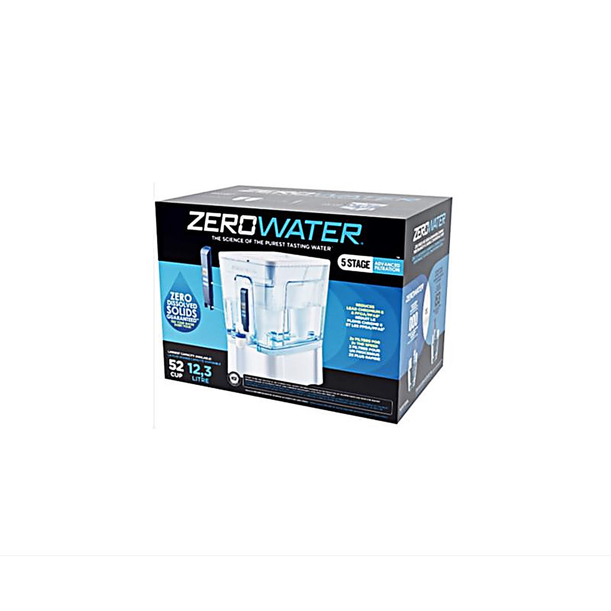 Zerowater - ZD-052-RR - Ready-Read 52 Cups Blue/White Water Filtration Dispenser