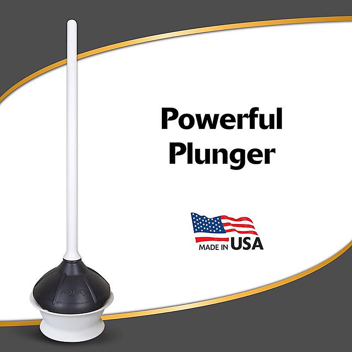 Korky - 91-4A - Toilet Plunger with Holder 23 In. L X 6.5 In. D