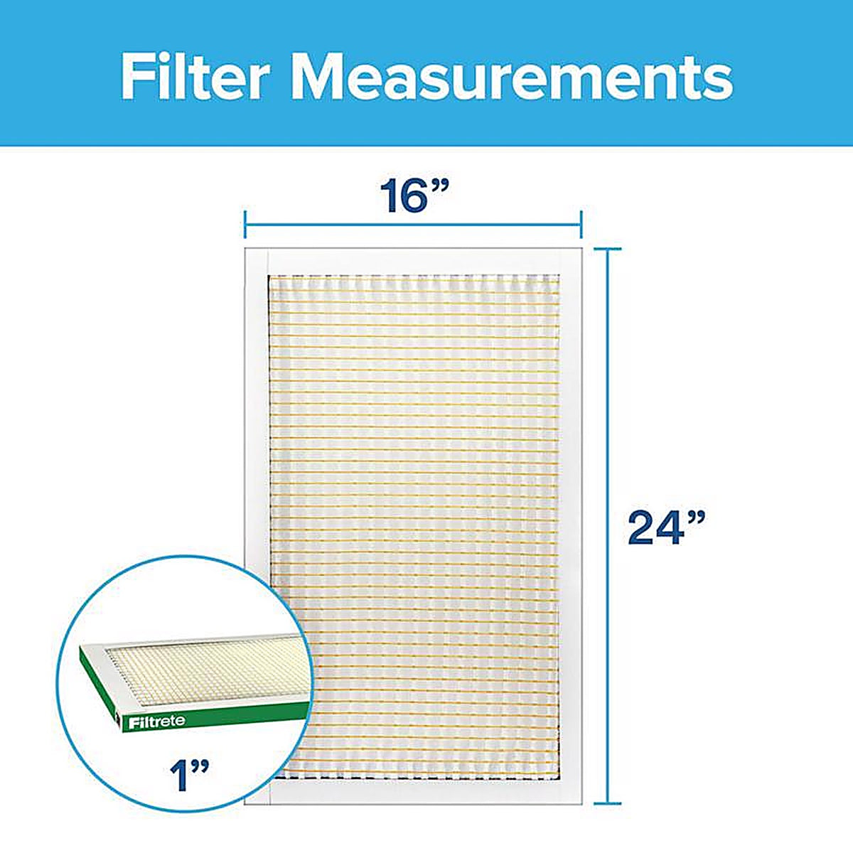 Filtrete - 725-4 - 16 In. W X 24 In. H X 1 In. Polypropylene 700 Mpr Pleated Air Filter 1 Pack