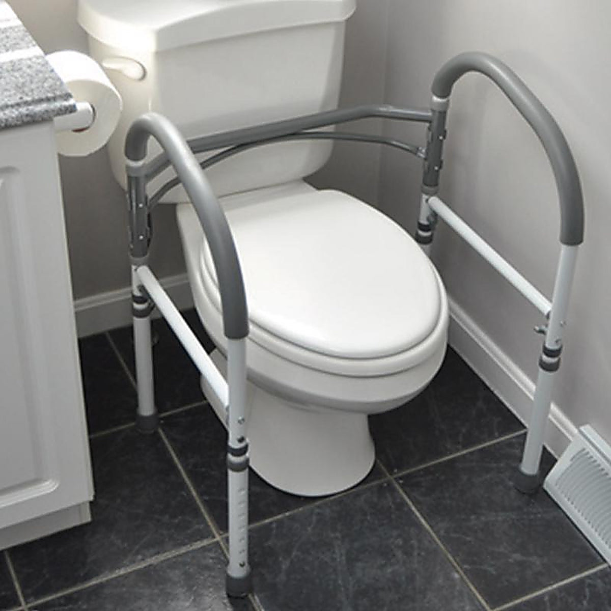 Carex - FGB36900 0000 - Health Brands White Toilet Safety Bar Aluminum 33 In. H X 23.25 In. L