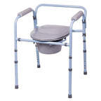 Carex - FGB34100 0000 - Health Brands Blue/Gray Deluxe Folding Commode Steel 22 In. H X 16 In. L