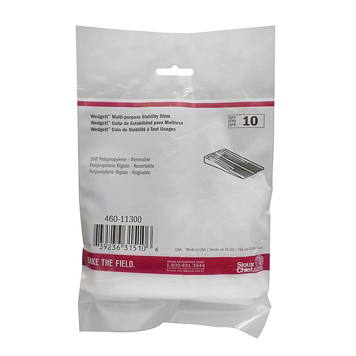 Sioux Chief - 460-11300 - Wedgeit Toilet Shims White Polypropolene