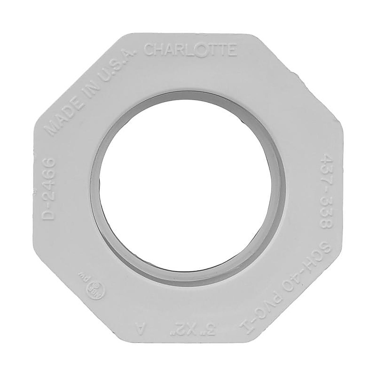 Charlotte Pipe PVC021073600 Schedule 40 3 in. Spigot x 2 in. Dia. Slip PVC Reducing Bushing