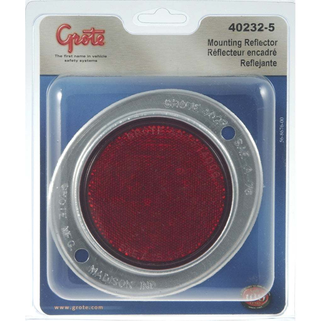 Grote 40232-5 Red Plastic Round Reflector
