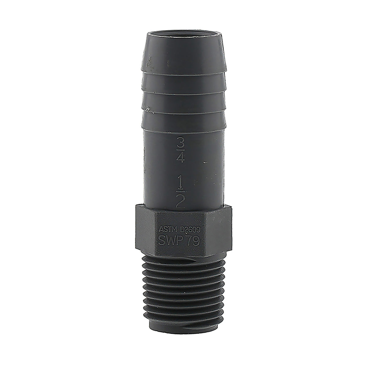 Boshart Industries UPPIA-0507 1/2 in. MPT in. X 3/4 in. D Insert Polypropylene Reducing Male Adapter 10 pk