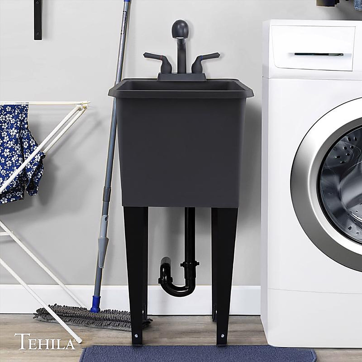 Tehila - 115086 - 17.75 In. W X 23.25 In. D Freestanding Thermoplastic Utility Sink