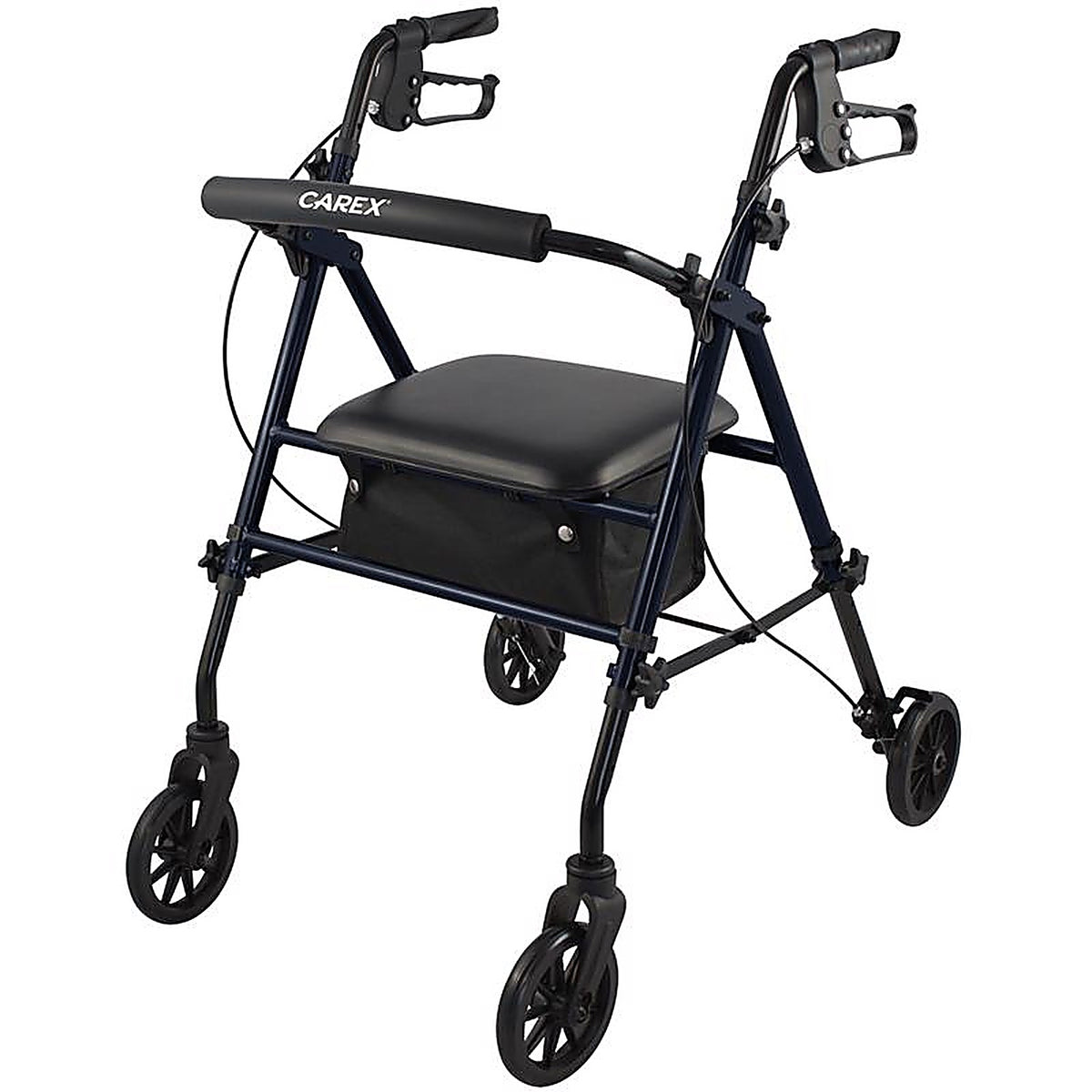 Carex - FGA22300 0000 - Health Brands Step N Rest Blue Rolling Walker Aluminum/Plastic 39 In. H X 22.5 In. L
