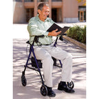 Carex - FGA22300 0000 - Health Brands Step N Rest Blue Rolling Walker Aluminum/Plastic 39 In. H X 22.5 In. L