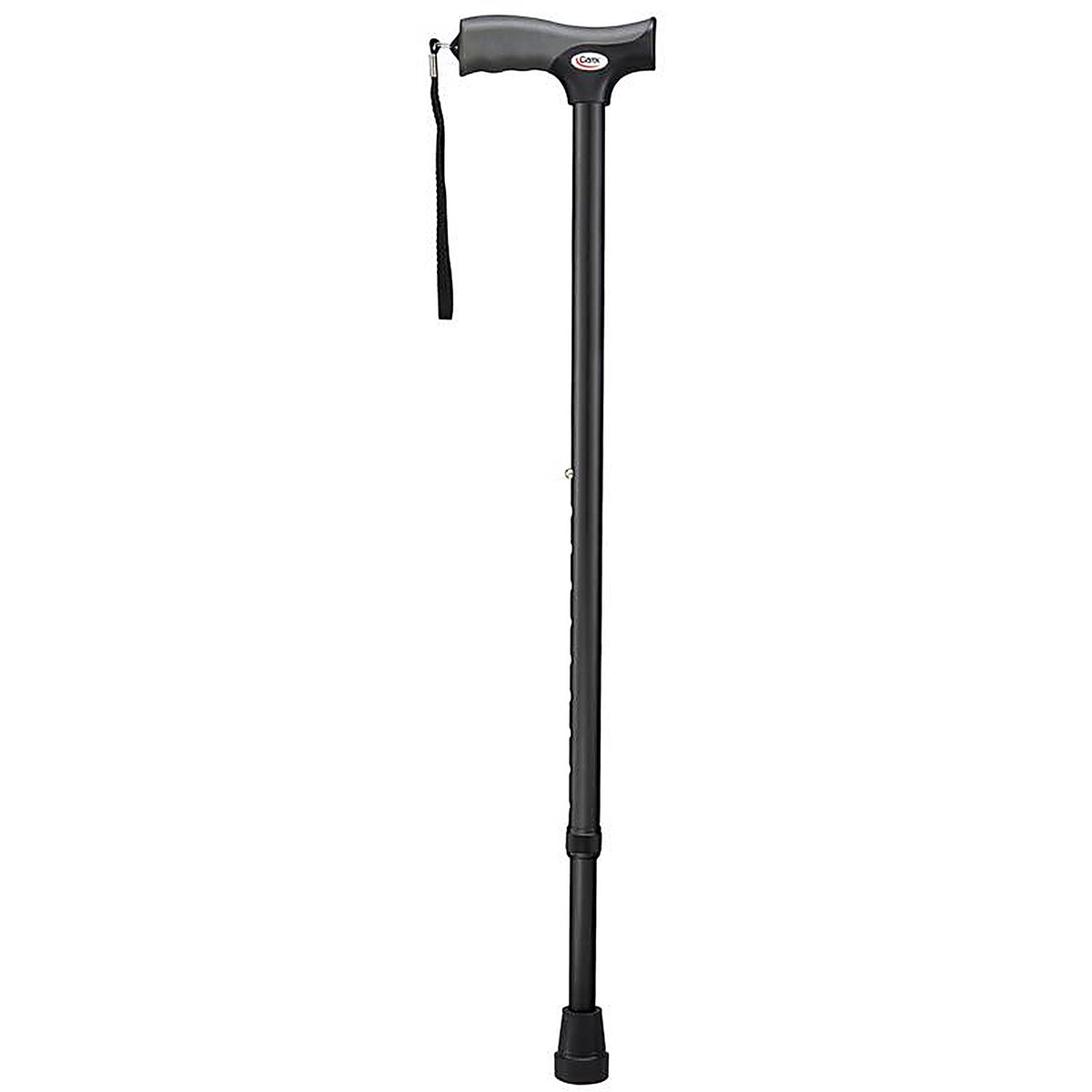 Carex - FGA52000 0000 - Health Brands Black Soft-Grip Walking Cane w/Strap Aluminum/Plastic 40 In. H X 5.2 In. L