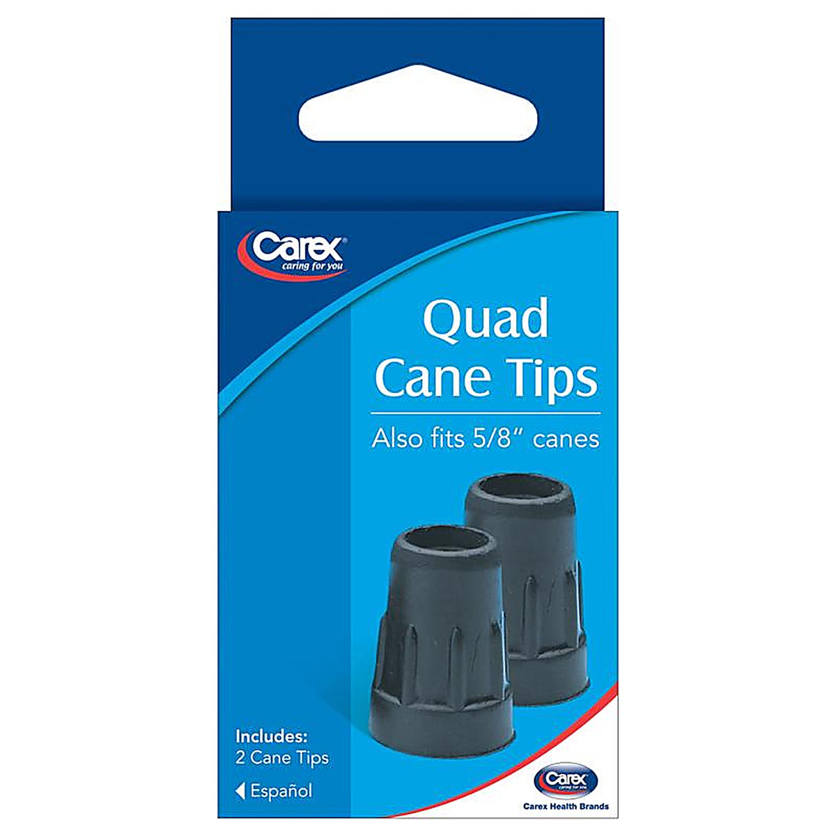 Carex - FGA71700 0000 - Health Brands Black Quad Cane Tips Rubber/Stainless Steel