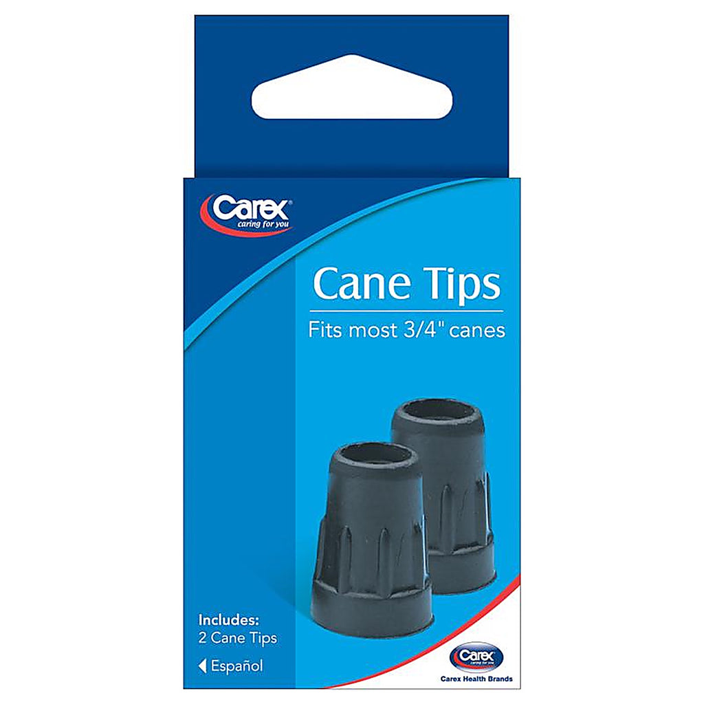 Carex - FGA71800 0000 - Health Brands Black Walking Cane Tips Rubber/Stainless Steel