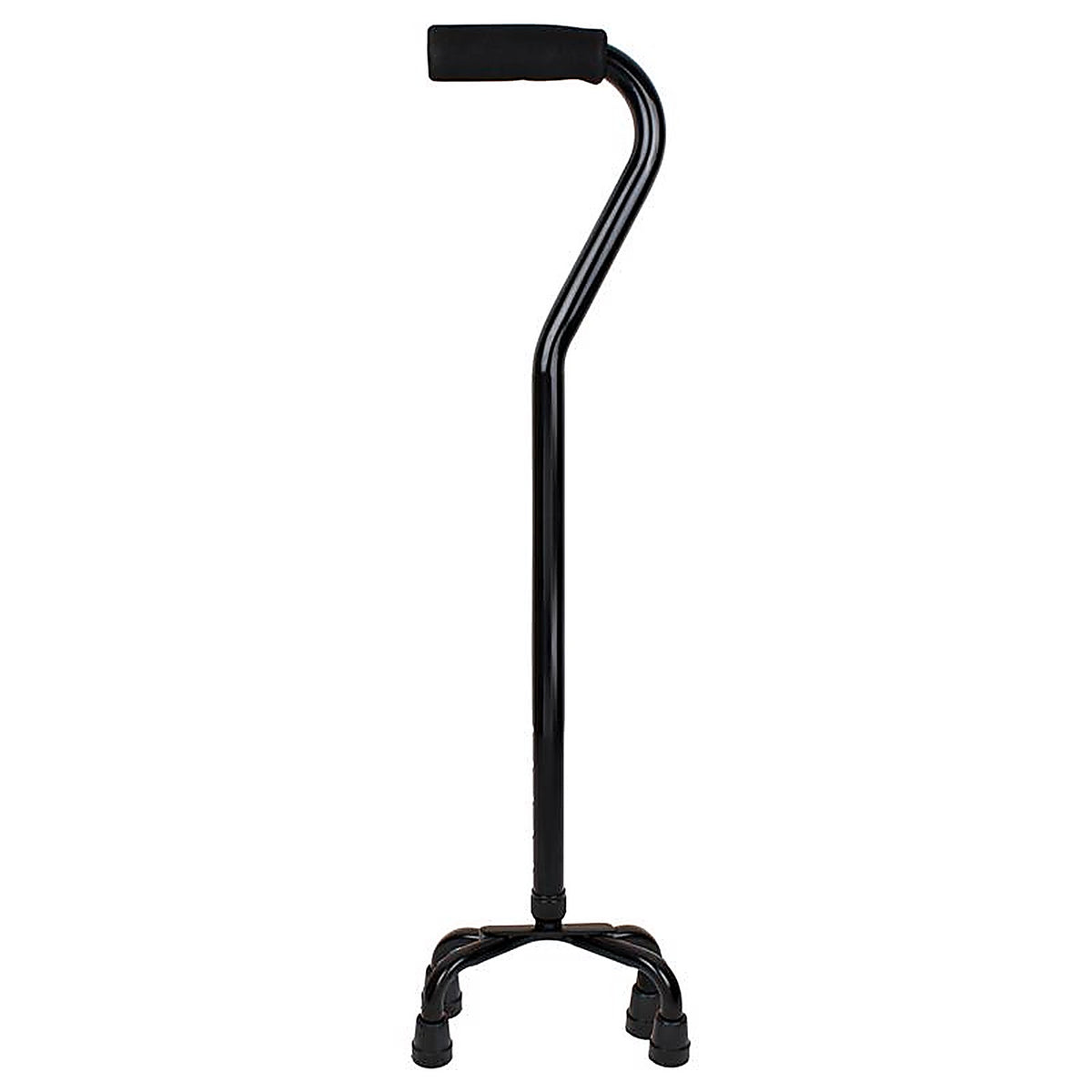 Carex - FGA74101 0000 - Health Brands Black Offset Quad Cane Aluminum/Plastic 37 In. H X 6 In. L