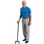 Carex - FGA74101 0000 - Health Brands Black Offset Quad Cane Aluminum/Plastic 37 In. H X 6 In. L
