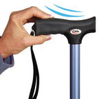 Carex - FGA53800 0000 - Health Brands Blue Soft-Grip Folding Cane w/Strap Aluminum/Plastic 37 In. H X 5.06 In. L