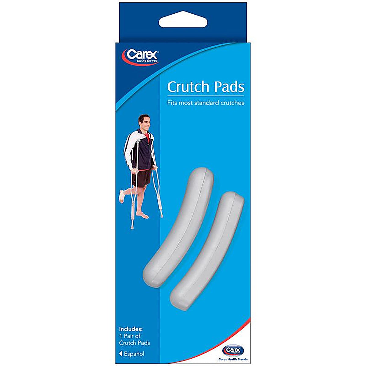 Carex - FGA70200 0000 - Health Brands Gray Crutch Pads Rubber 2 In. H X 6 In. L