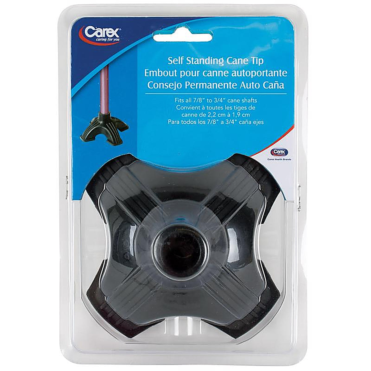 Carex - FGA70800 0000 - Health Brands Black Self-Standing Cane Tip Rubber 2.65 In. H X 4.75 In. L