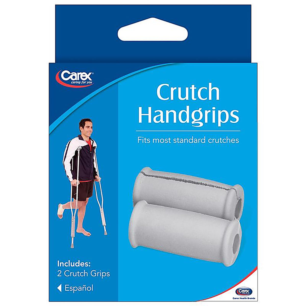 Carex - FGA95400 0000 - Health Brands Gray Crutch Handgrips Rubber/Stainless Steel 1.5 In. H X 1.5 In. L