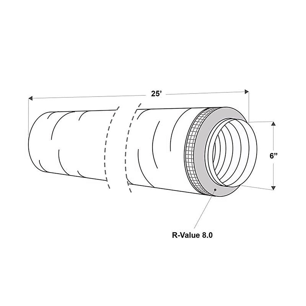 Imperial - MEA-0625-8 - R8.0 25 Ft. L X 6 In. D Silver Poly Duct