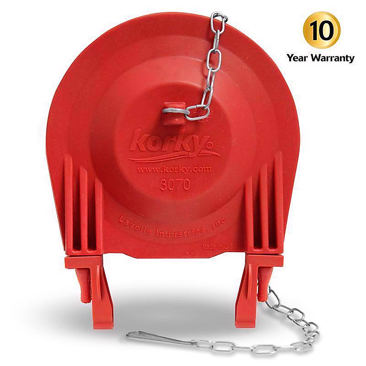 Korky - 3070BP - Toilet Flapper Red Rubber for Universal