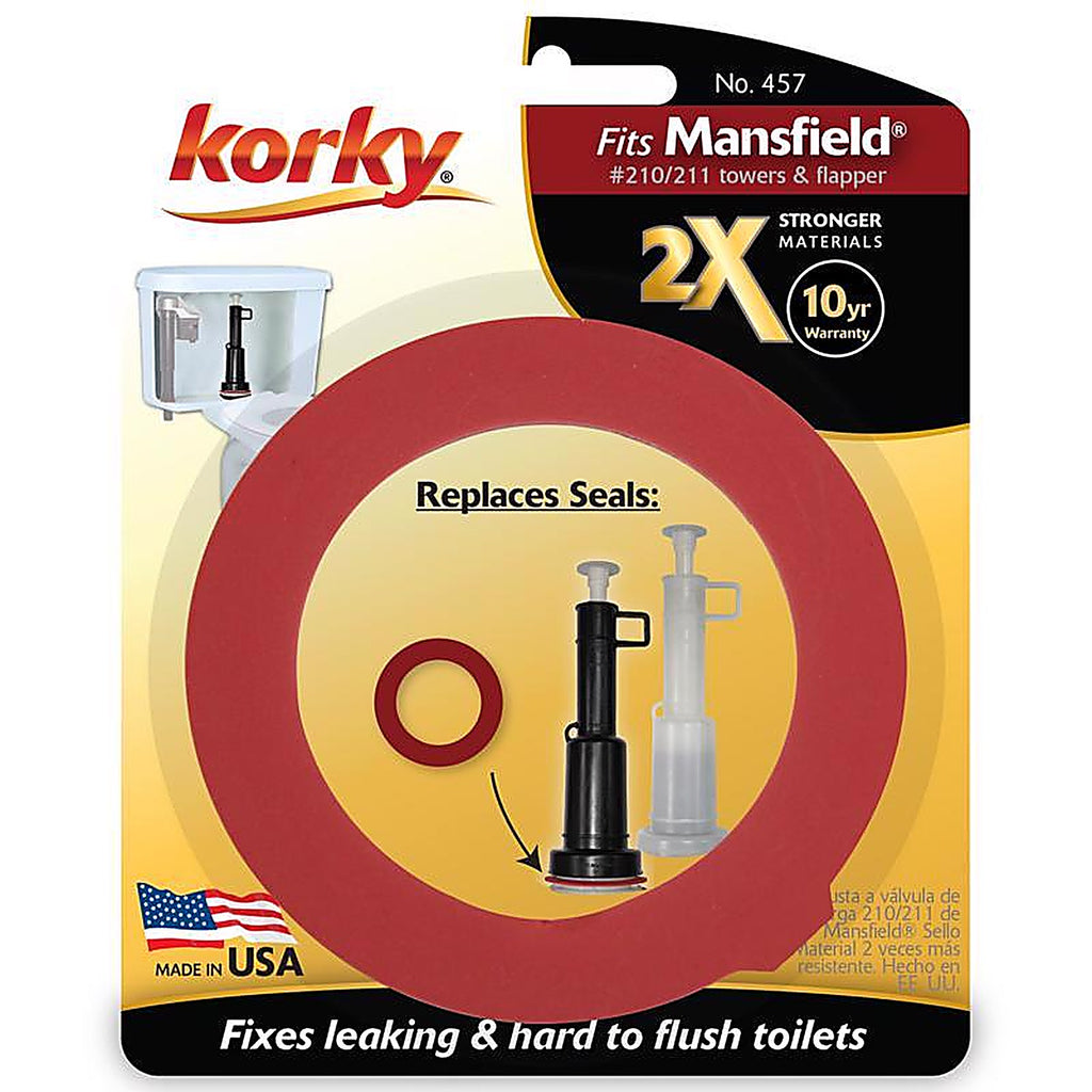 Korky - 457BP - 2X Flush Valve Seal Red Rubber for Mansfield