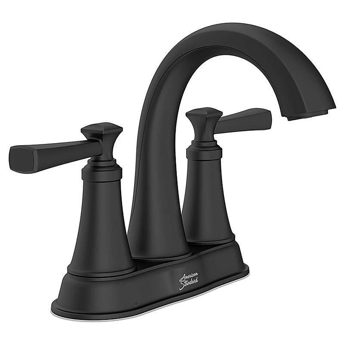 American Standard - 1011922430 - Glenmere Matte Black Traditional Two-Handle Bathroom Sink Faucet 4 In.