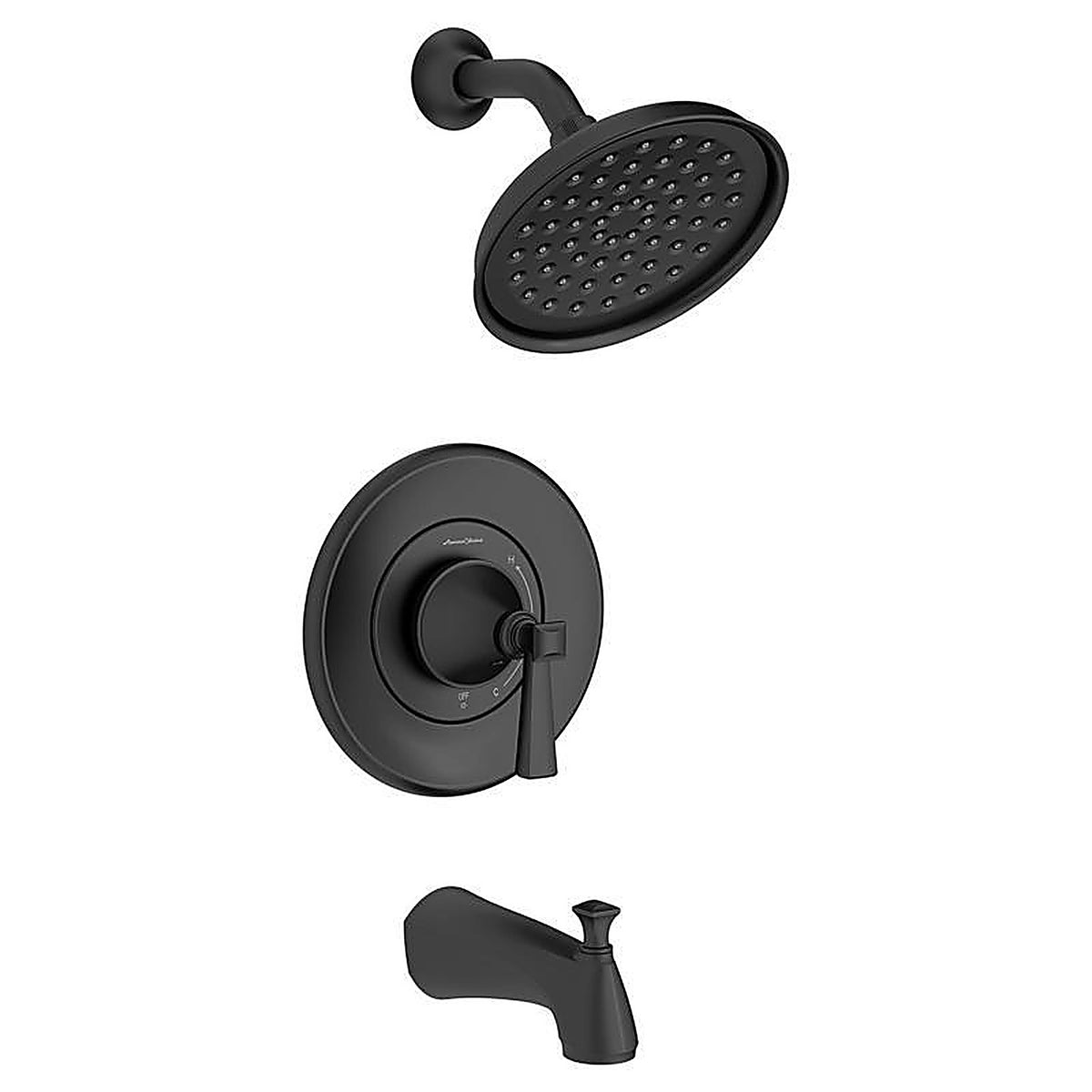 American Standard - 1013932430 - Glenmere Matte Black Tub and Shower Faucet