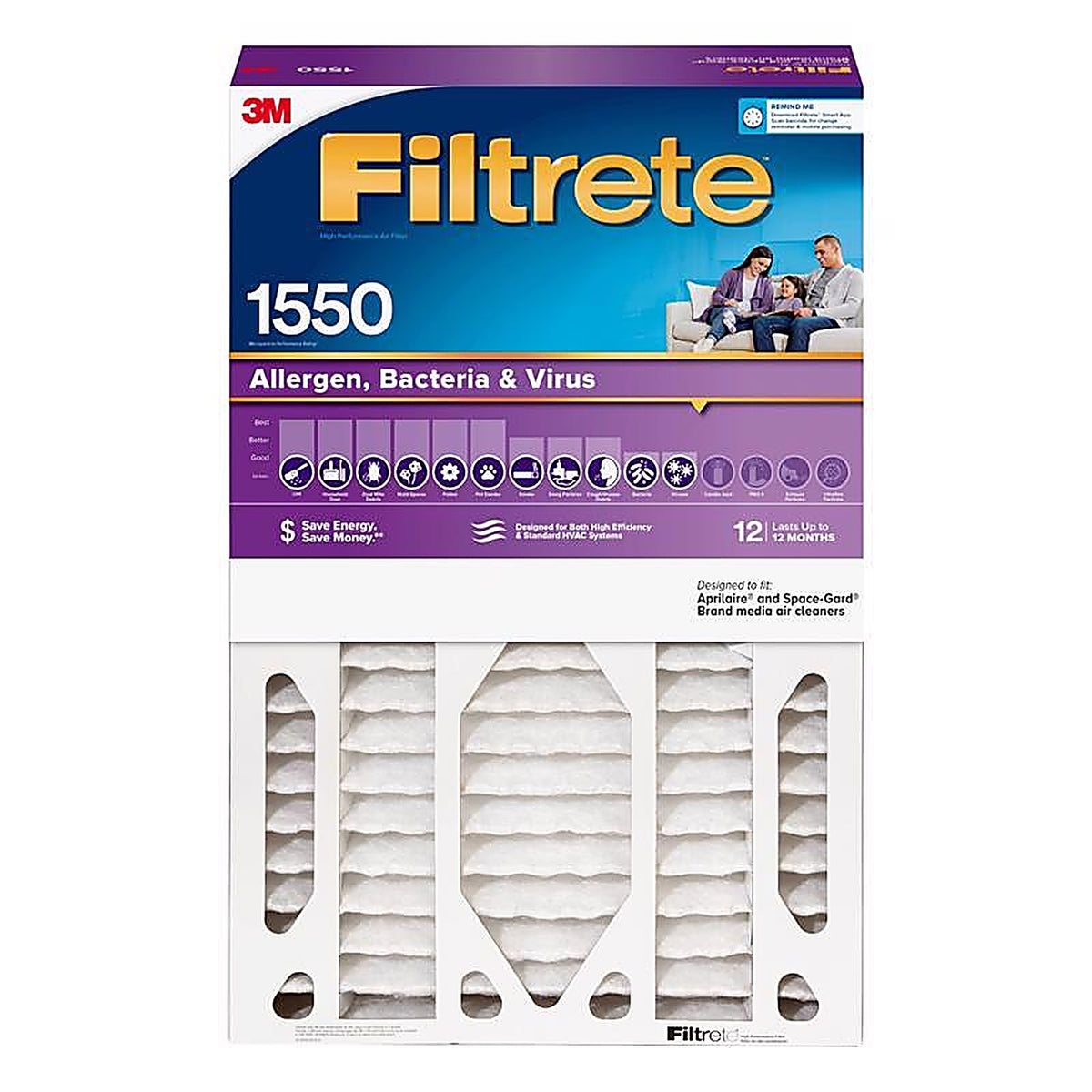 Filtrete - NDP03-6IN-2 - 20 In. W X 25 In. H X 6 In. Polypropylene 1550 Mpr Pleated Air Filter 1 Pack