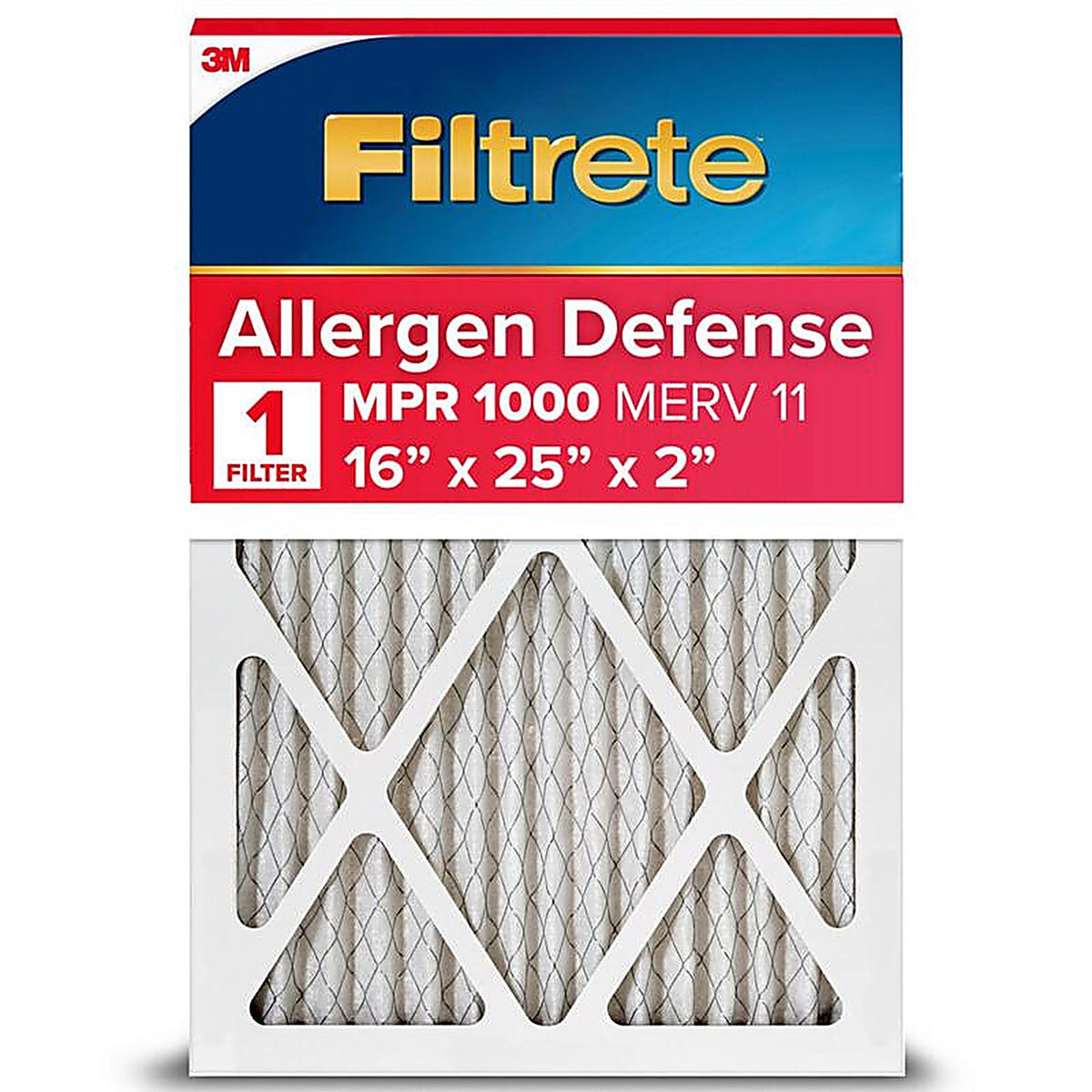 Filtrete - NADP01-2IN-4 - 16 In. W X 25 In. H X 2 In. Polypropylene 1000 Mpr Pleated Air Filter 1 Pack