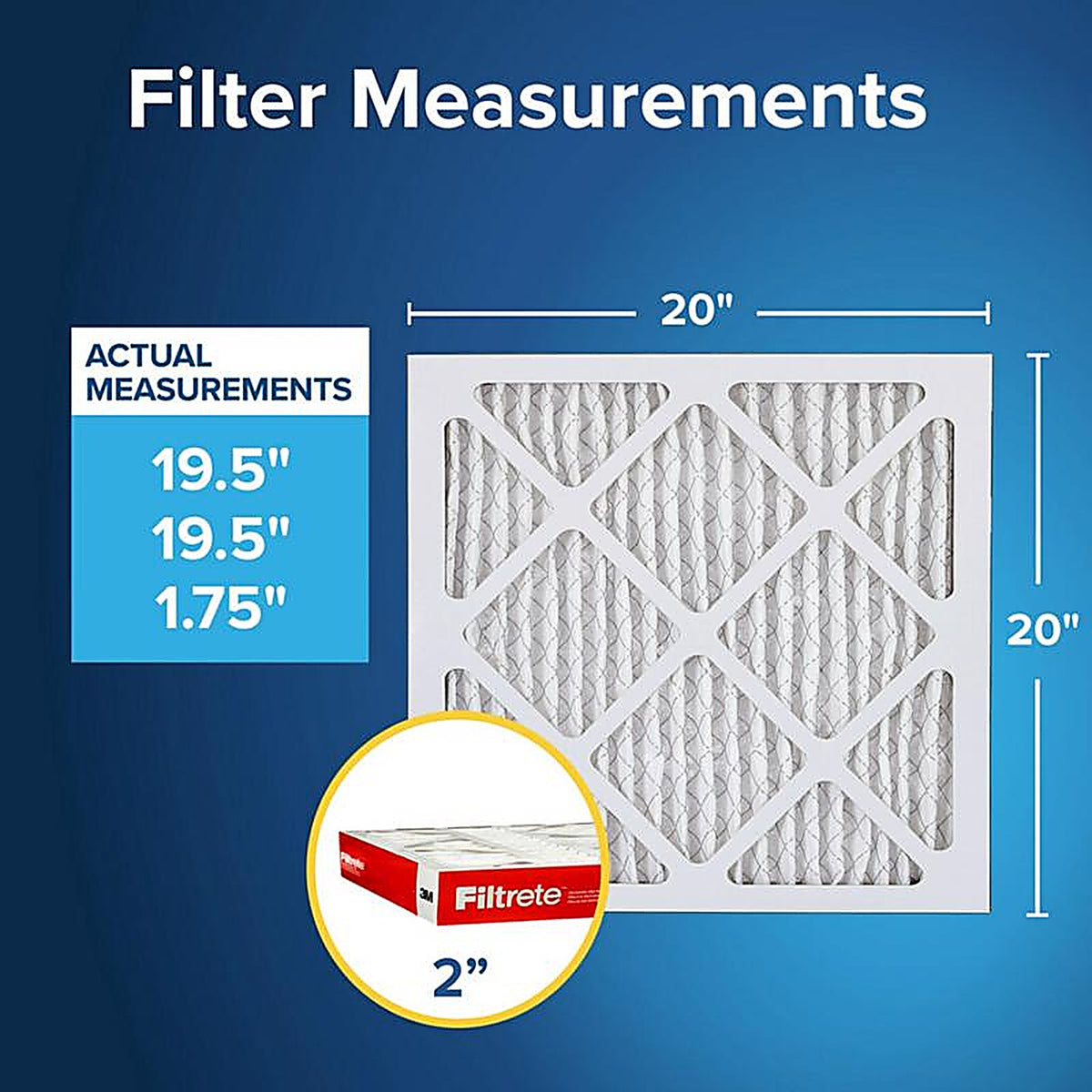 Filtrete - NADP02-2IN-4 - 20 In. W X 20 In. H X 2 In. Polypropylene 1000 Mpr Pleated Air Filter 1 Pack