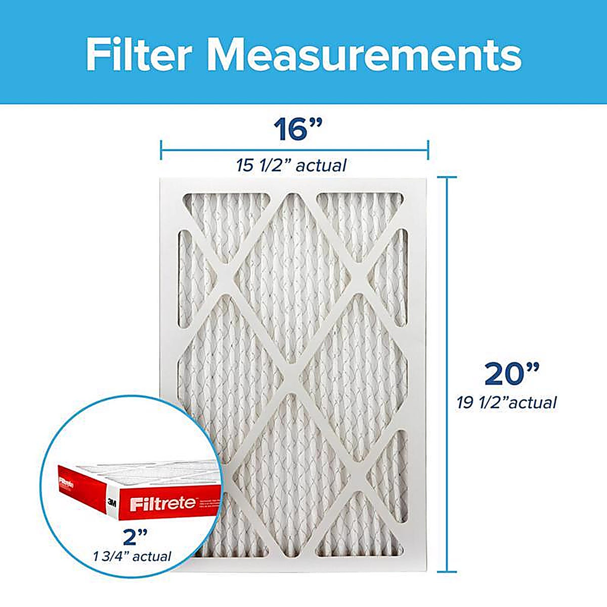 Filtrete - NADP00-2IN-4 - 16 In. W X 20 In. H X 2 In. Polypropylene 1000 Mpr Pleated Air Filter 1 Pack
