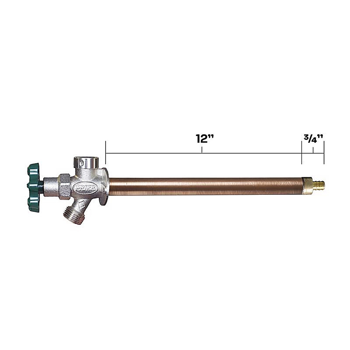 Prier - C-144X10 - 1/2 In. Crimp PEX In. Anti-Siphon Brass Freezeless Wall Hydrant