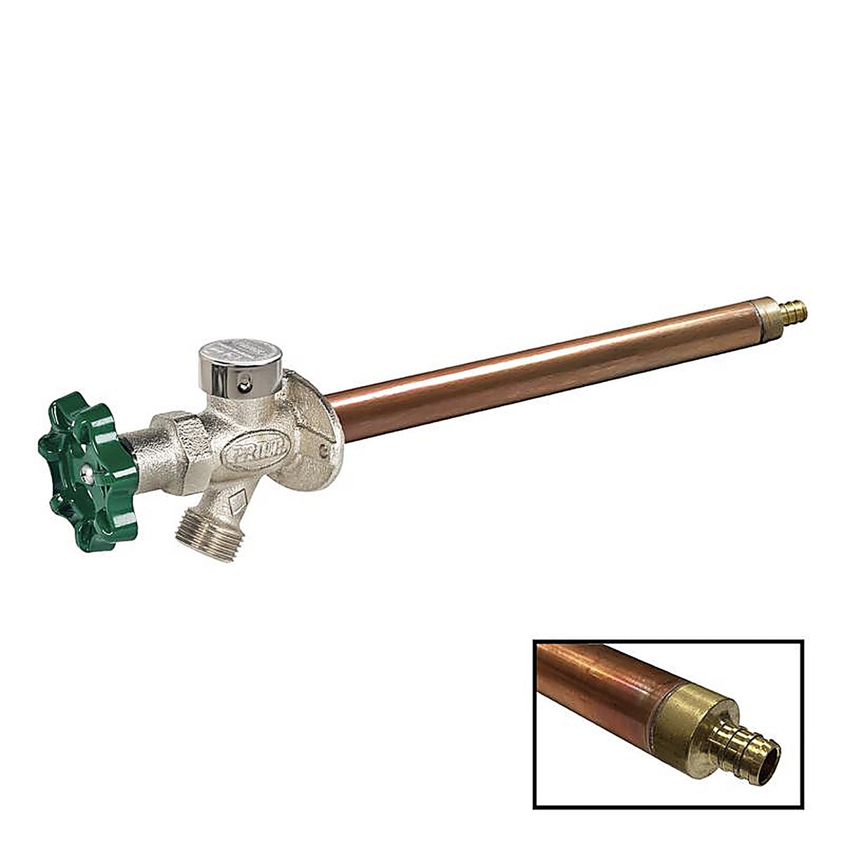 Prier - C-144X10 - 1/2 In. Crimp PEX In. Anti-Siphon Brass Freezeless Wall Hydrant