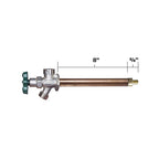 Prier - C-144X08 - 1/2 In. Crimp PEX In. Anti-Siphon Brass Freezeless Wall Hydrant