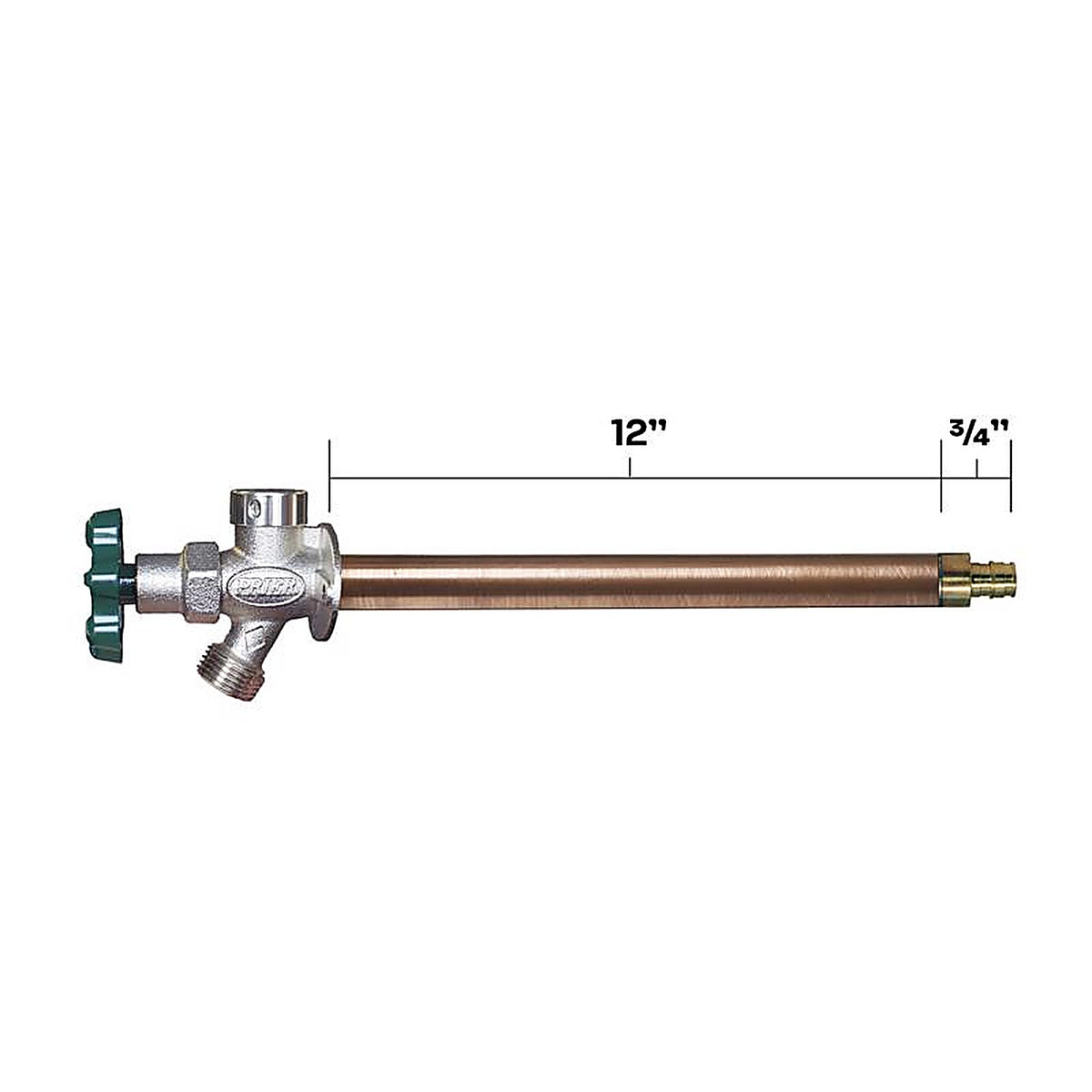 Prier - C-144W12 - 1/2 In. PEX In. Anti-Siphon Brass Freezeless Wall Hydrant