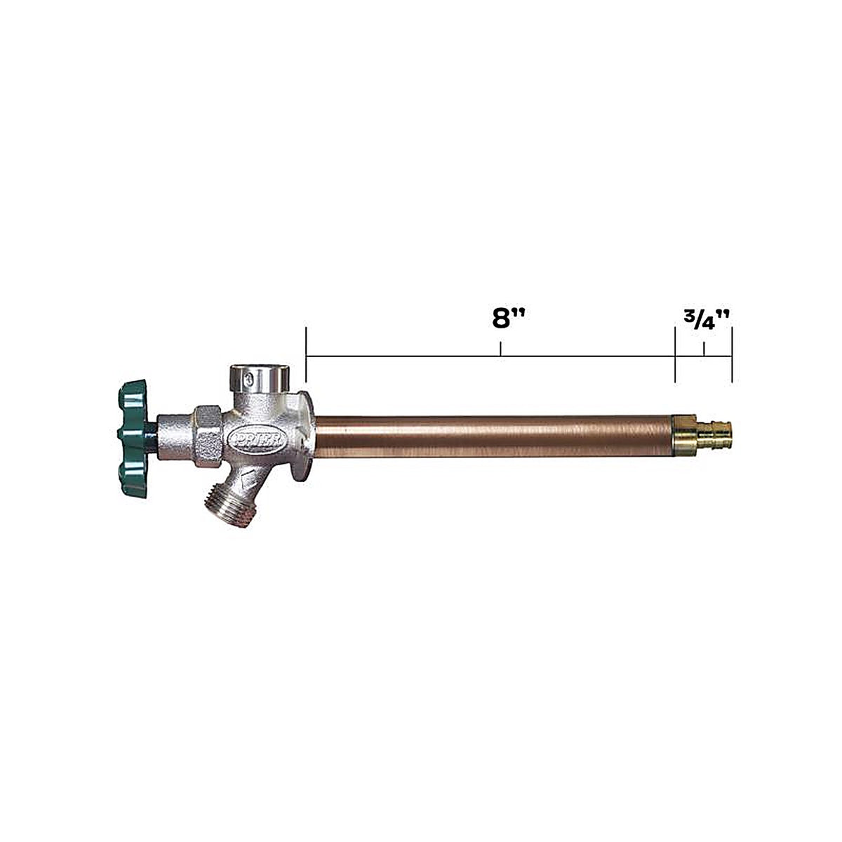 Prier - C-144W08 - 1/2 In. PEX In. Anti-Siphon Brass Freezeless Wall Hydrant