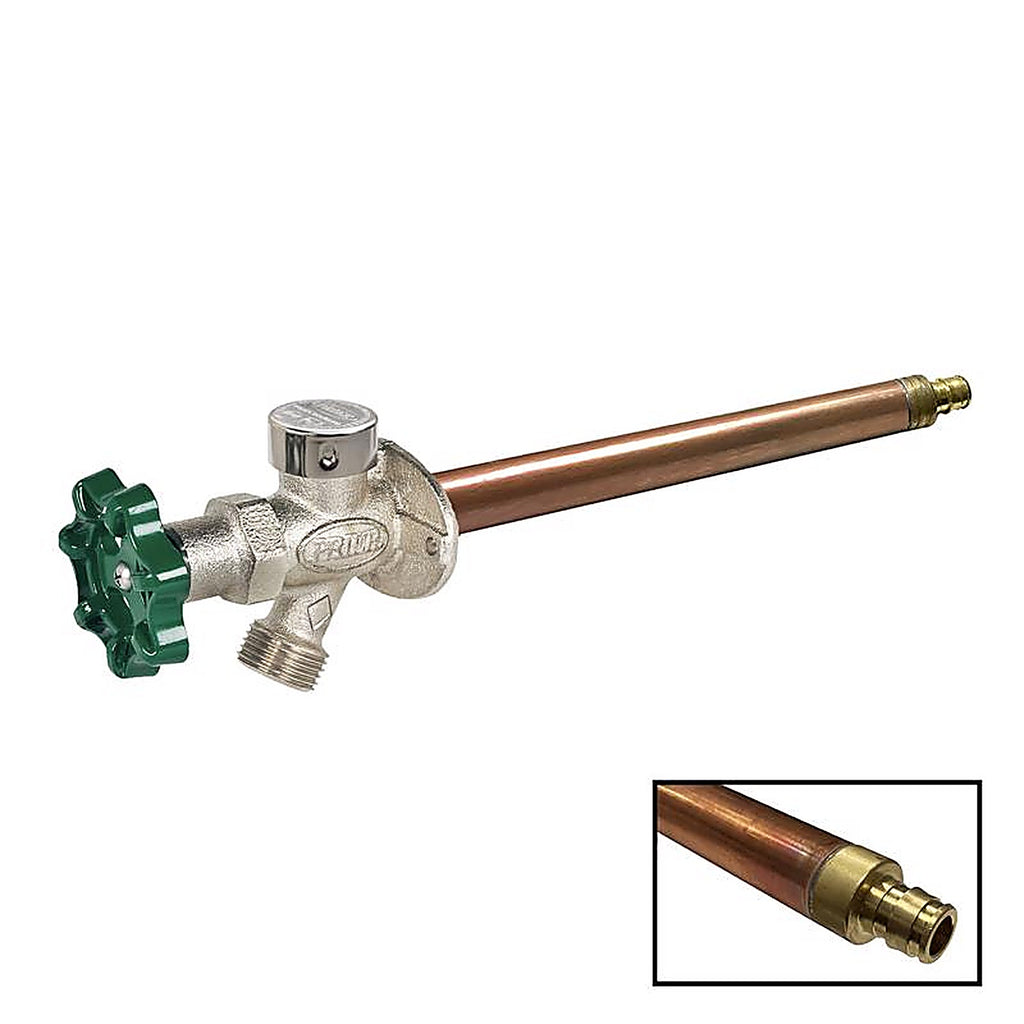 Prier - C-144W08 - 1/2 In. PEX In. Anti-Siphon Brass Freezeless Wall Hydrant