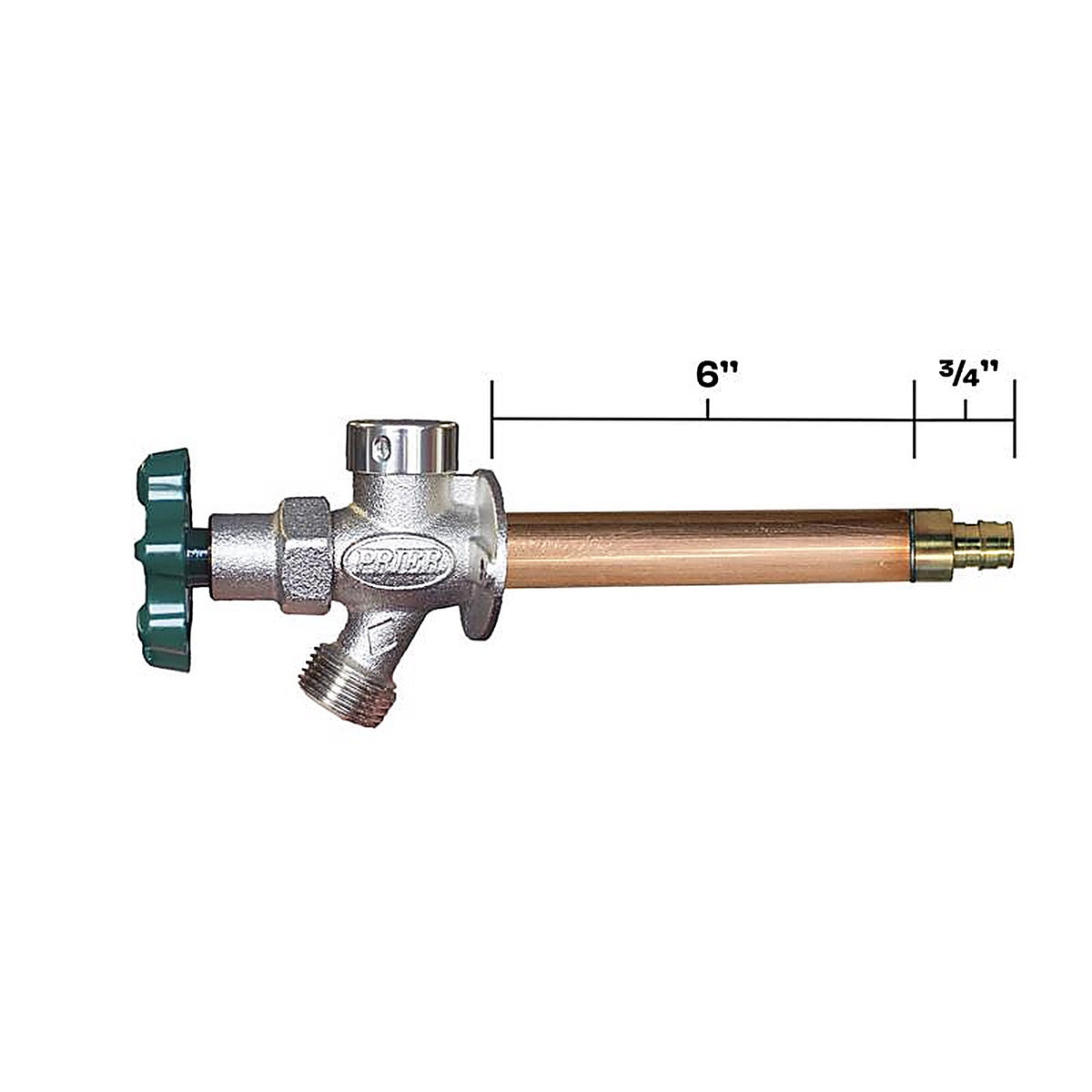 Prier - C-144W06 - 1/2 In. PEX In. Anti-Siphon Brass Freezeless Wall Hydrant