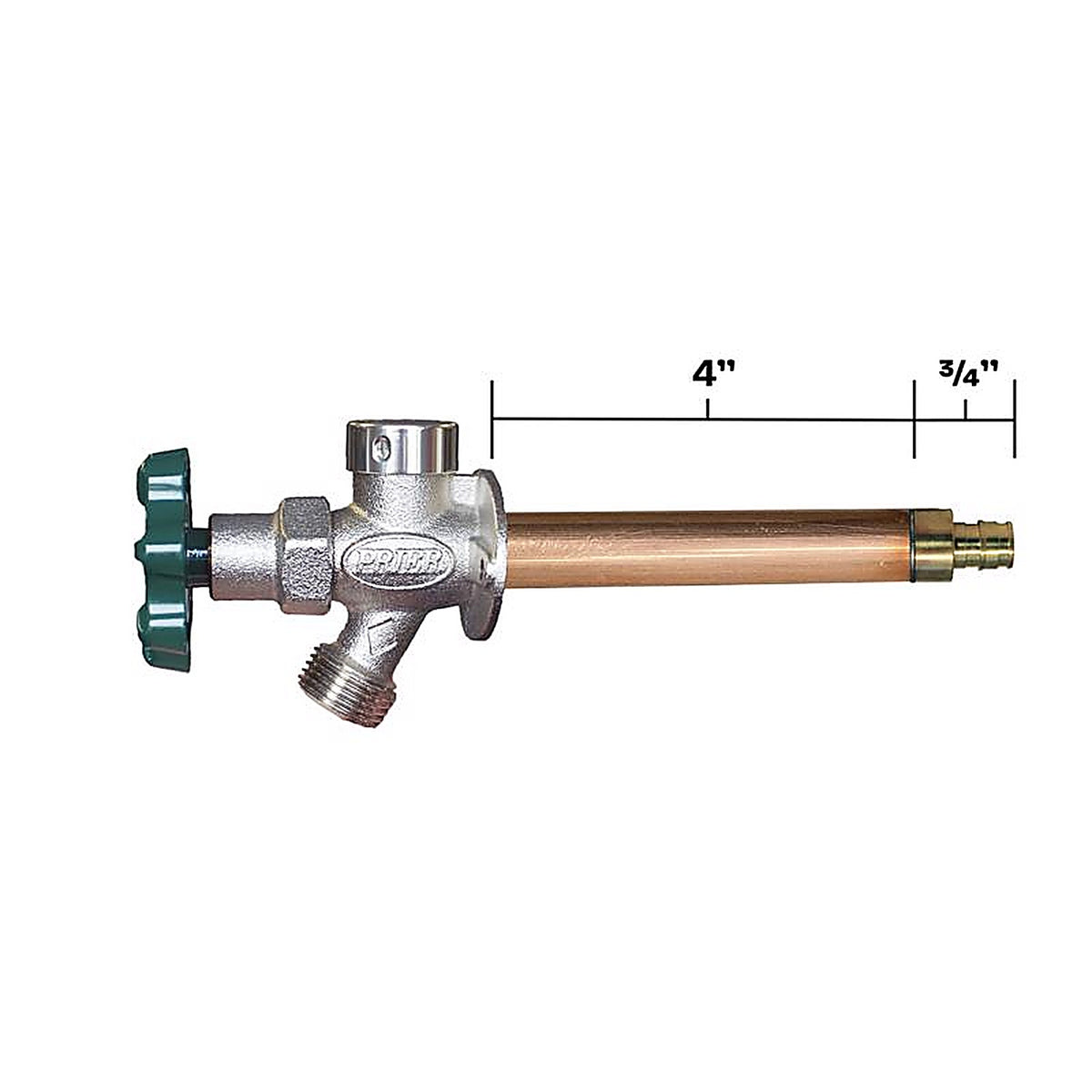 Prier - C-144W04 - 1/2 In. PEX In. Anti-Siphon Brass Freezeless Wall Hydrant