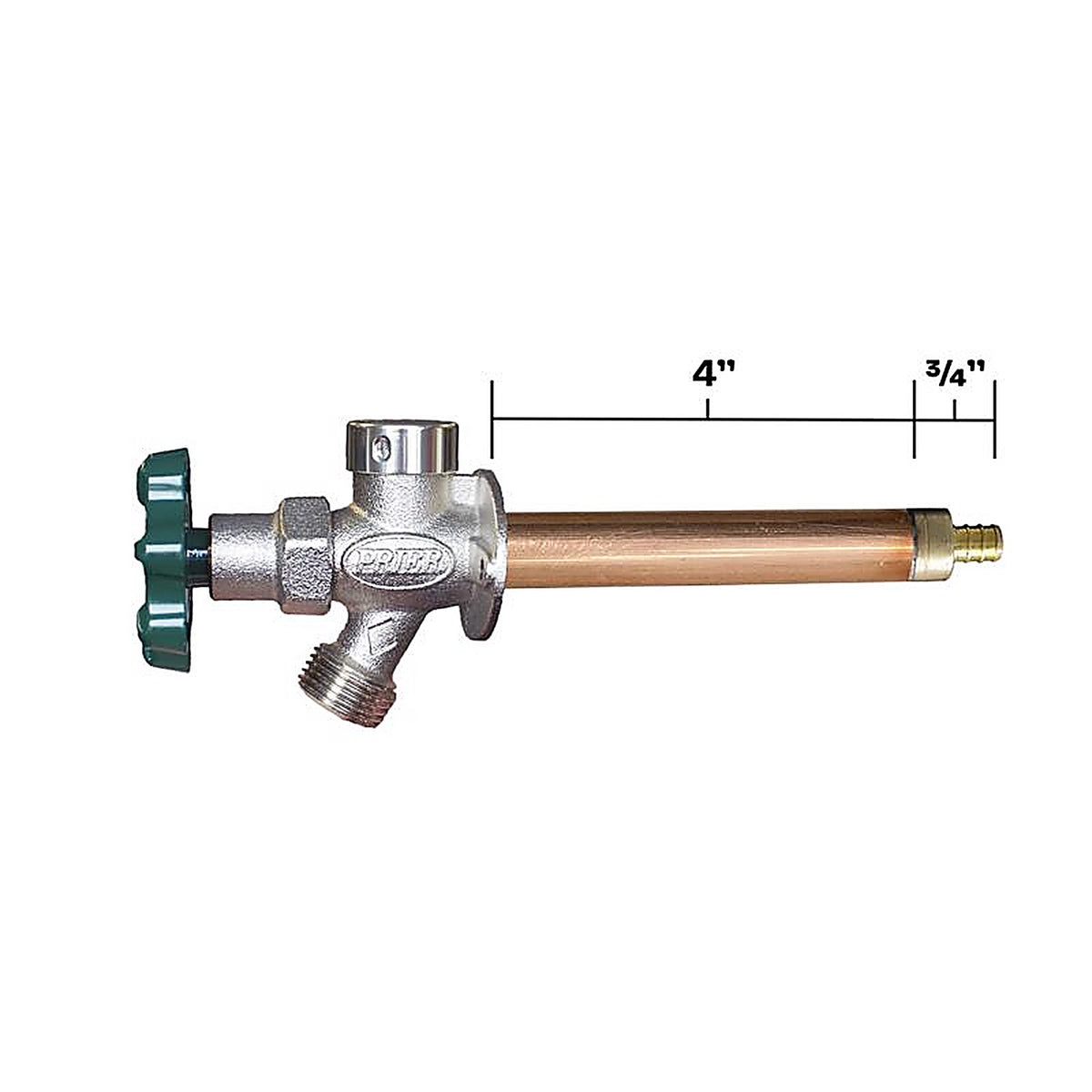 Prier - C-144X04 - 1/2 In. Crimp PEX In. Anti-Siphon Brass Freezeless Wall Hydrant