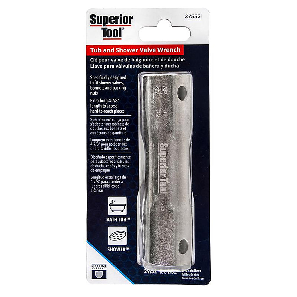 Superior Tool - 37552 - 29/32-31/32 In. Shower Valve Socket Wrench Silver 1 Piece