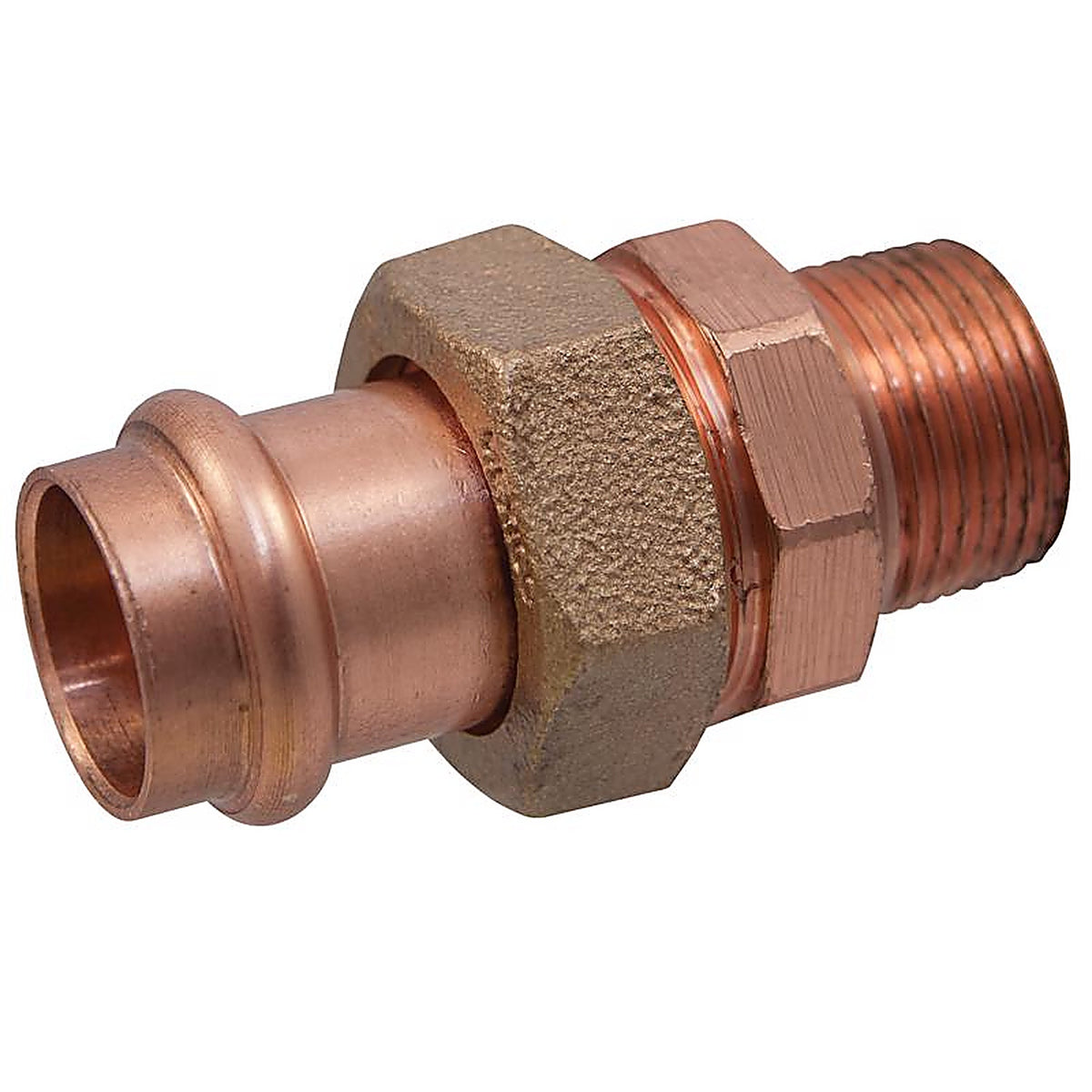 Nibco - 9256800PCU - Press System 1/2 In. Press X 1/2 In. D MIP Wrought Copper Union 1 Pack