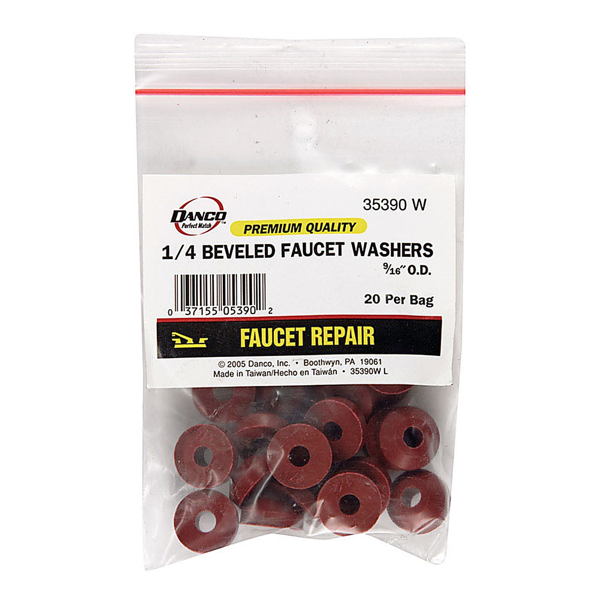 Danco - 35390W - 1/4 In. D Rubber Washer 20 Pack