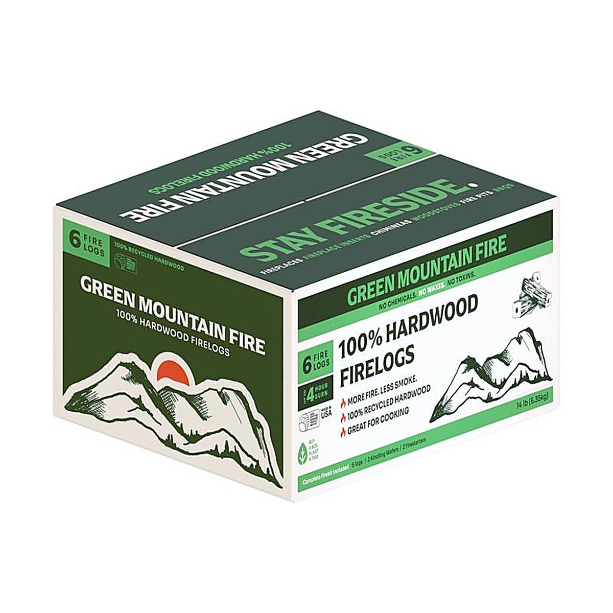 Green Mountain - GMF-6 - Natural Fire Log 4 Hr 6 Pack