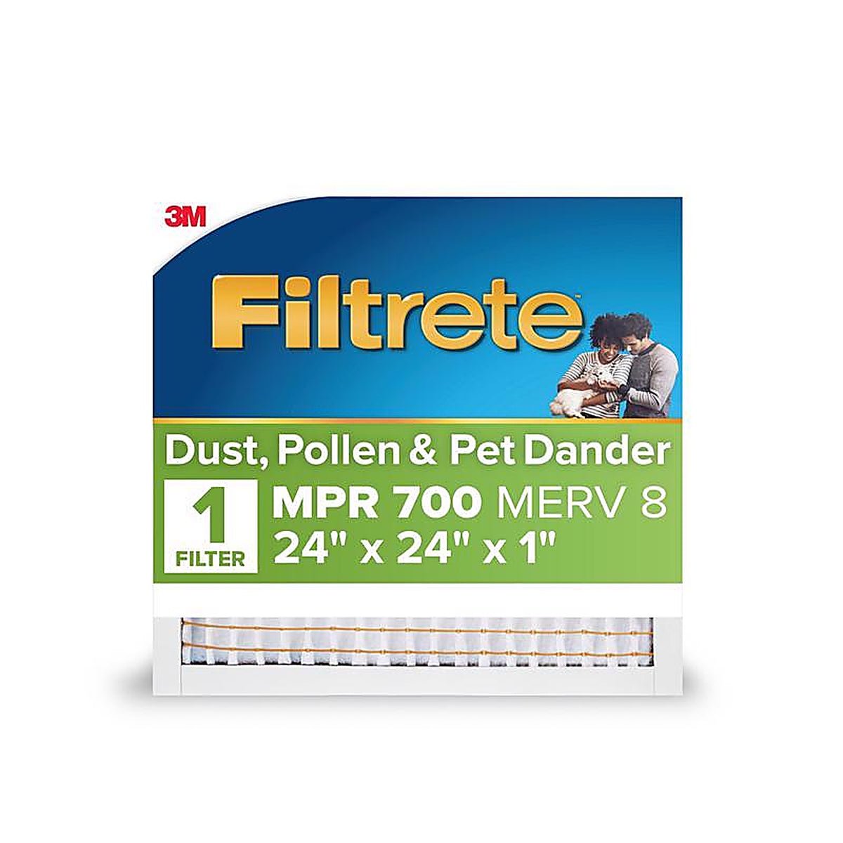 Filtrete - 712-4 - 24 In. W X 24 In. H X 1 In. Polypropylene 8 MERV Air Filter 1 Pack