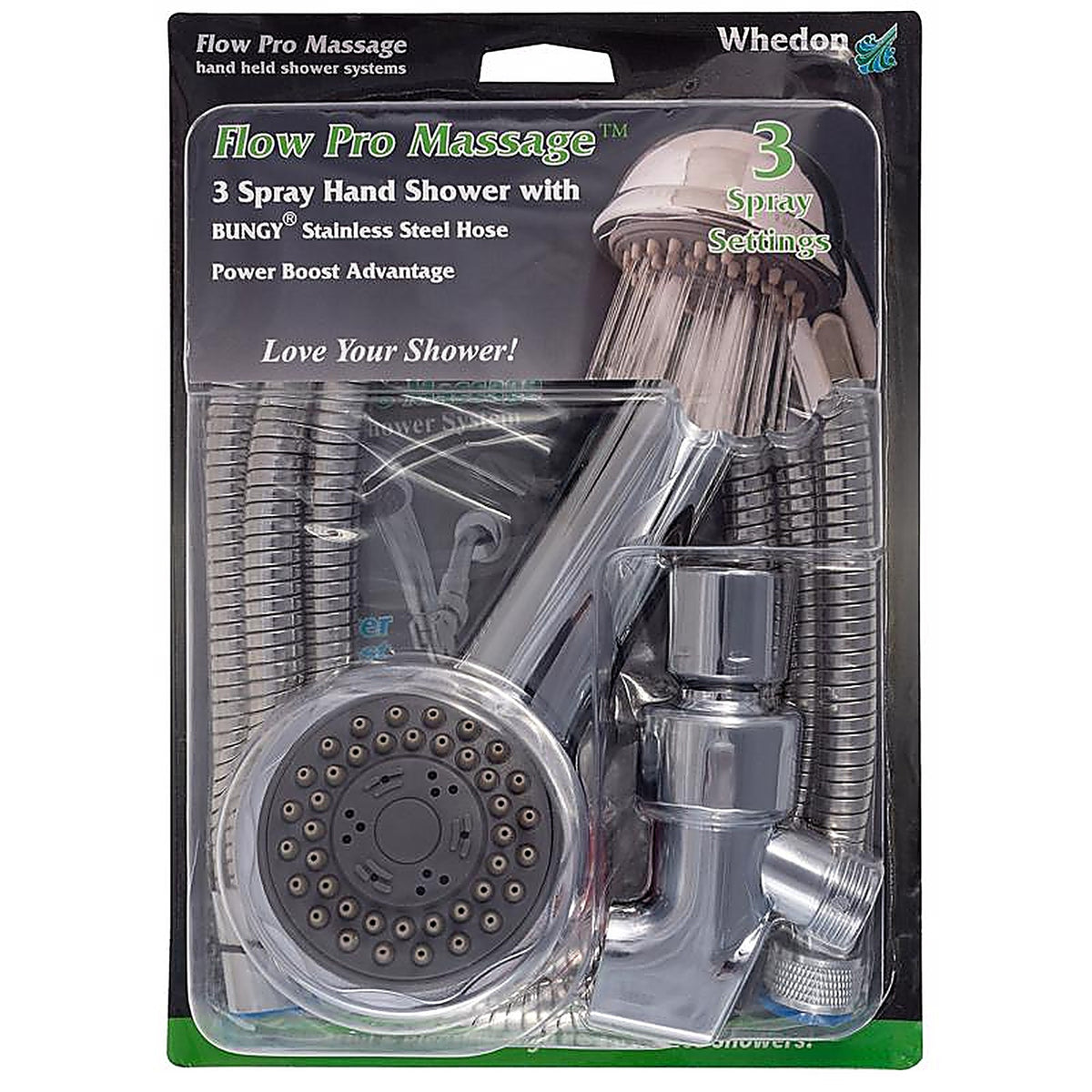 Whedon - AFM62C - Flow Pro Polished Chrome Plastic 3 Settings Handheld Showerhead 2 GPM