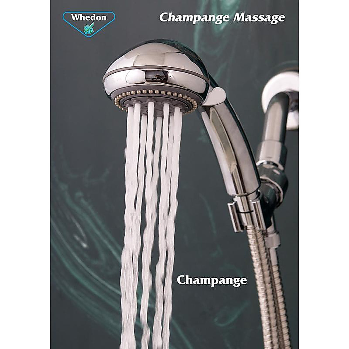 Whedon - AFP62C - Champagne Massage Polished Chrome Plastic 5 Settings Handheld Showerhead 2 GPM