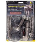Whedon - AFP62C-N - Champagne Massage Brushed Nickel Plastic 5 Settings Handheld Showerhead 2 GPM