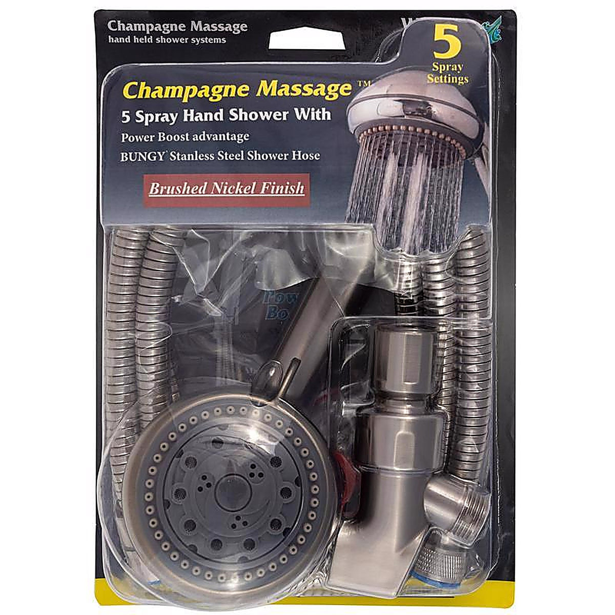 Whedon - AFP62C-N - Champagne Massage Brushed Nickel Plastic 5 Settings Handheld Showerhead 2 GPM